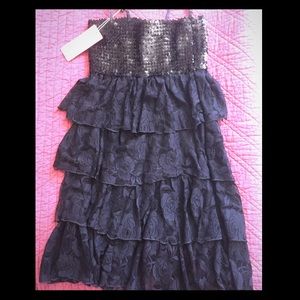 KOGI Fashion - Black sequin & lace ruffled dress